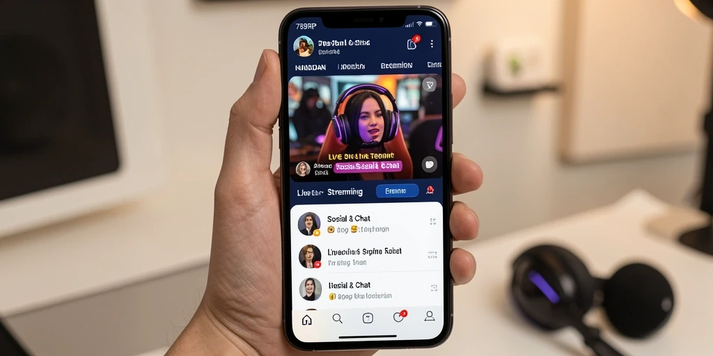 Tampilan antarmuka aplikasi 789RP untuk Live Streaming yang modern dan user-friendly.