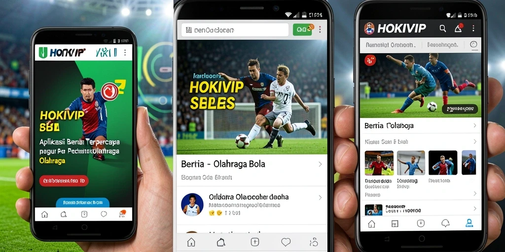 Antarmuka HOKIVIP menampilkan berita dan informasi olahraga bola terbaru.
