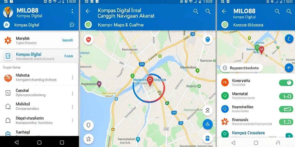 Screenshot antarmuka MILO88 menampilkan kompas digital yang lengkap dan informatif.