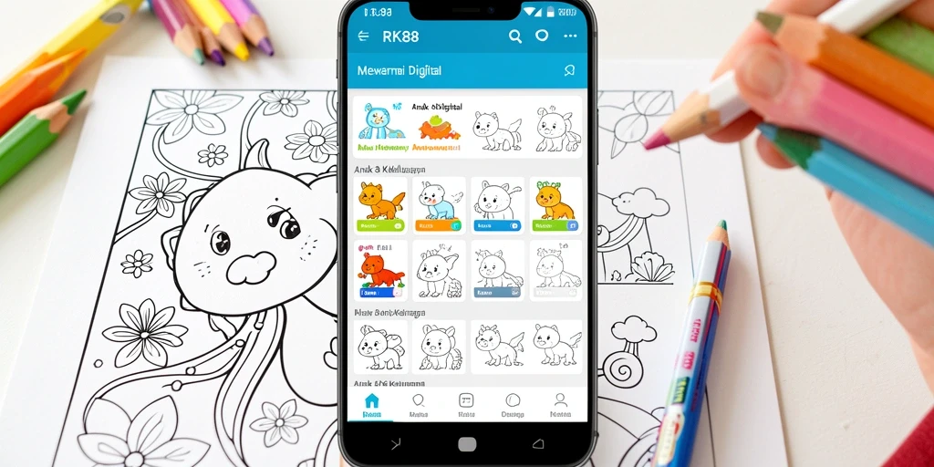 Antarmuka aplikasi RK88 yang menampilkan fungsi mewarnai digital.