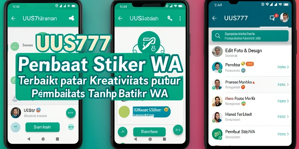 Antarmuka menarik UUS777 untuk membuat stiker WA yang kreatif.