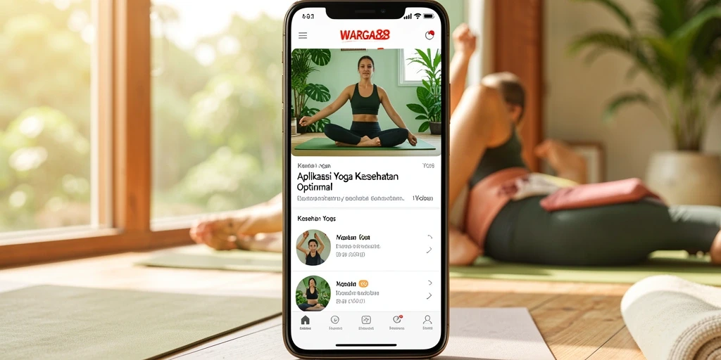 Antarmuka intuitif aplikasi WARGA88 untuk latihan yoga.