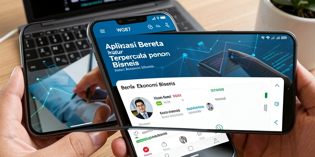 Antarmuka aplikasi WG87 menampilkan berita dan analisis ekonomi secara jelas.